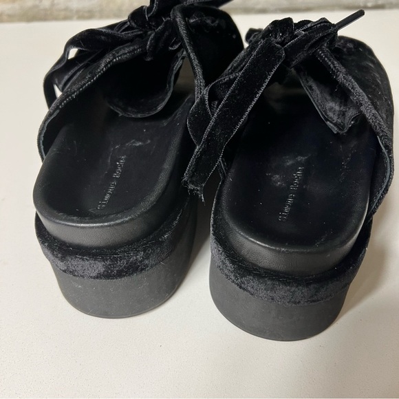 Simone Rocha velvet platform sandals in black. - Picture 4 of 9